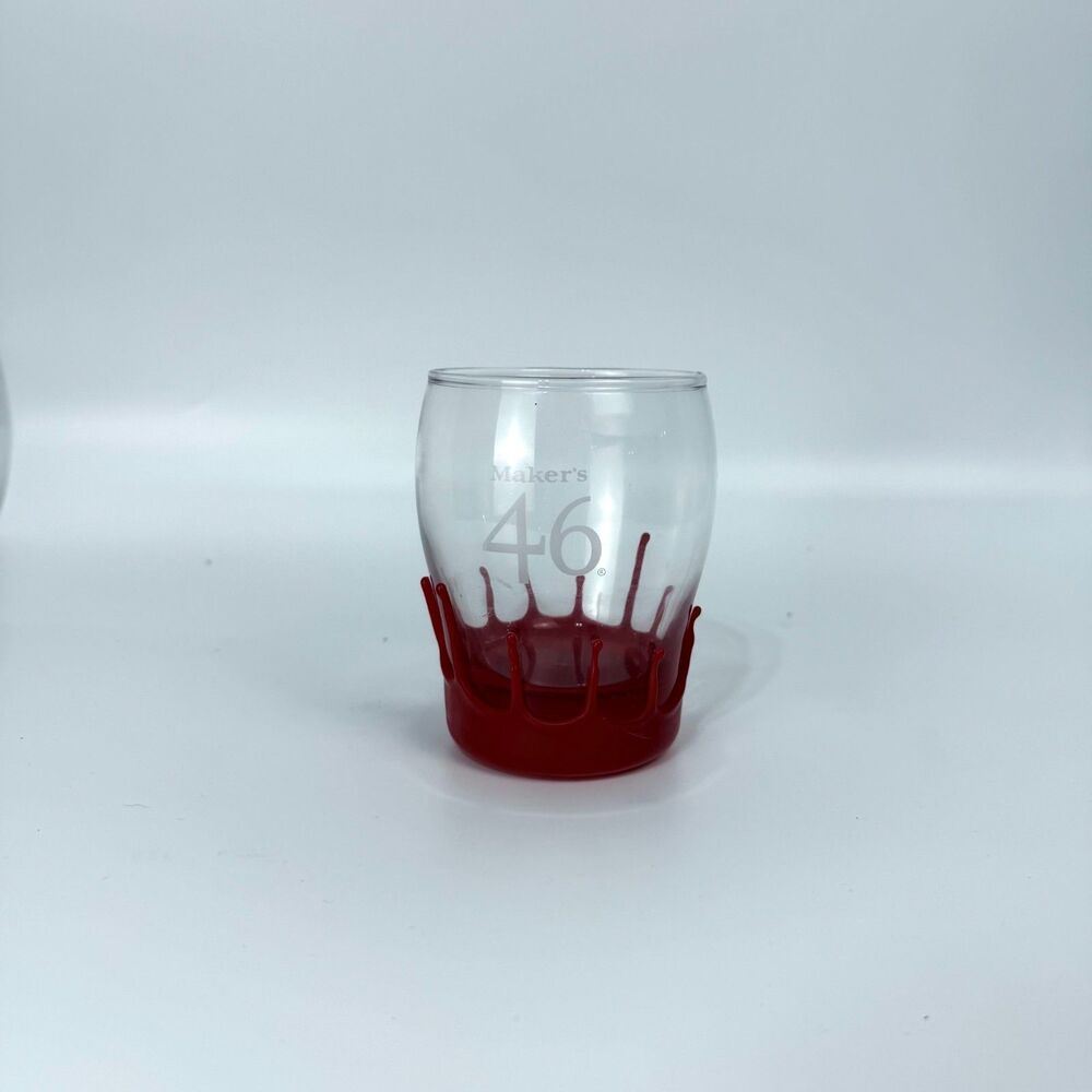 Makers Mark Bourbon Red Wax Dipped Whiskey Glass - 8 oz size Barware
